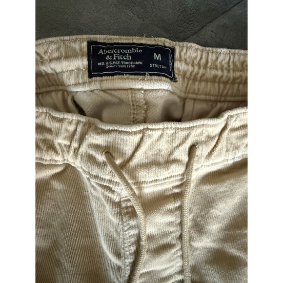 Abercrombie & Fitch Heavy Corduroy Pull-on 90s Shorts Men's Medium Beige Stretch - Picture 2 of 10
